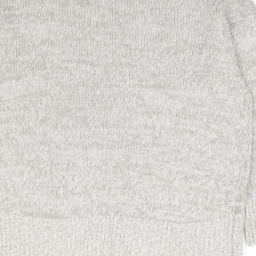 New Look Womens Grey Round Neck Acrylic Pullover Jumper Size M