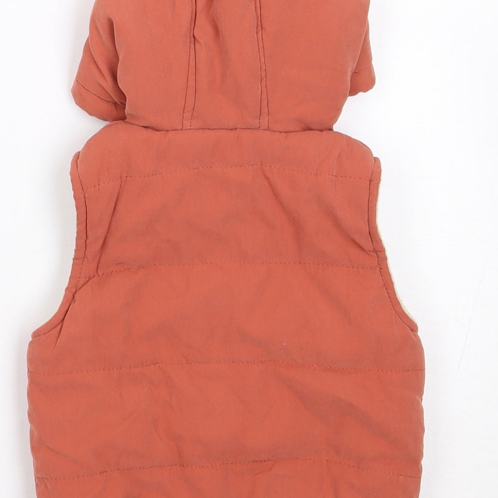 Dunnes Boys Orange Gilet Coat Size 3-6 Months Zip