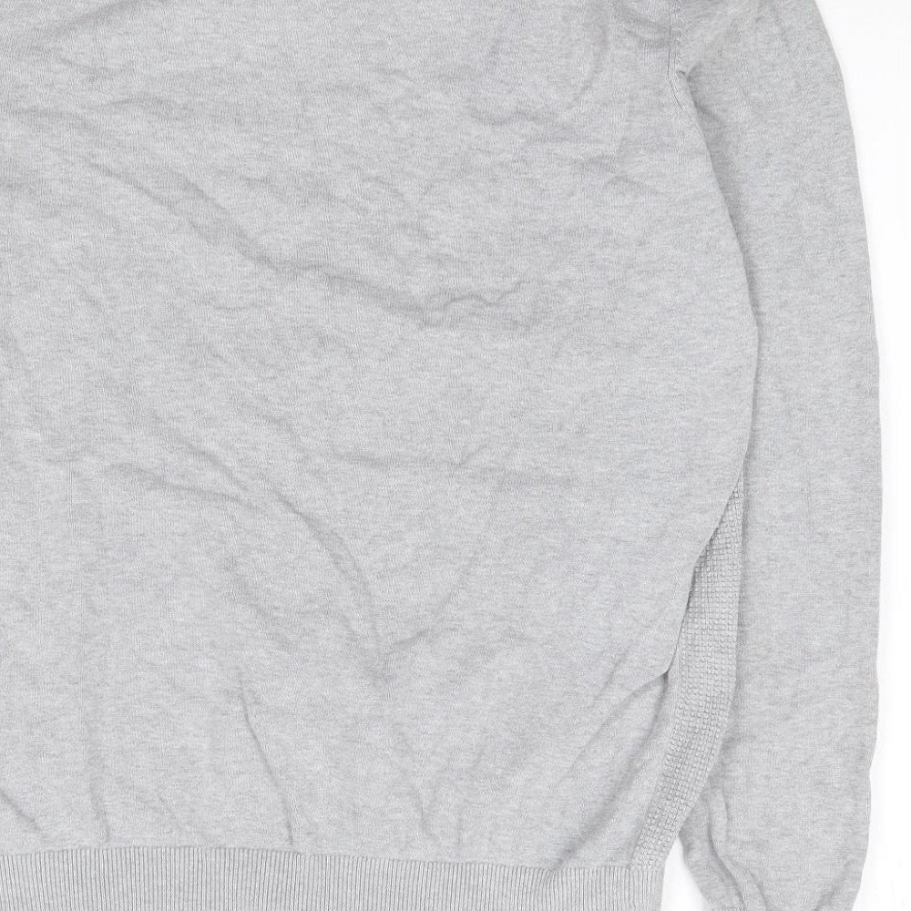 George Mens Grey Crew Neck Cotton Pullover Jumper Size L