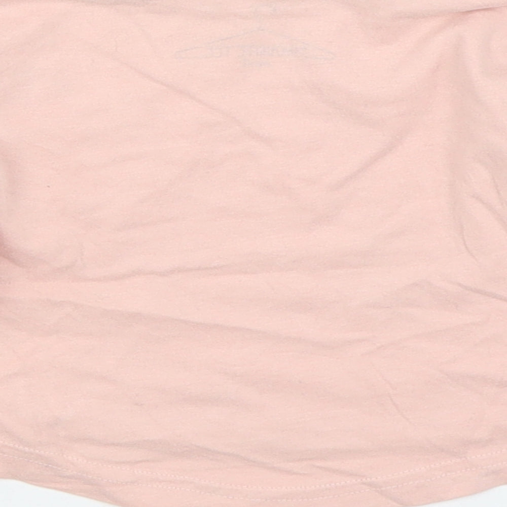 NEXT Girls Pink Cotton Basic T-Shirt Size 3-6 Months Round Neck Pullover