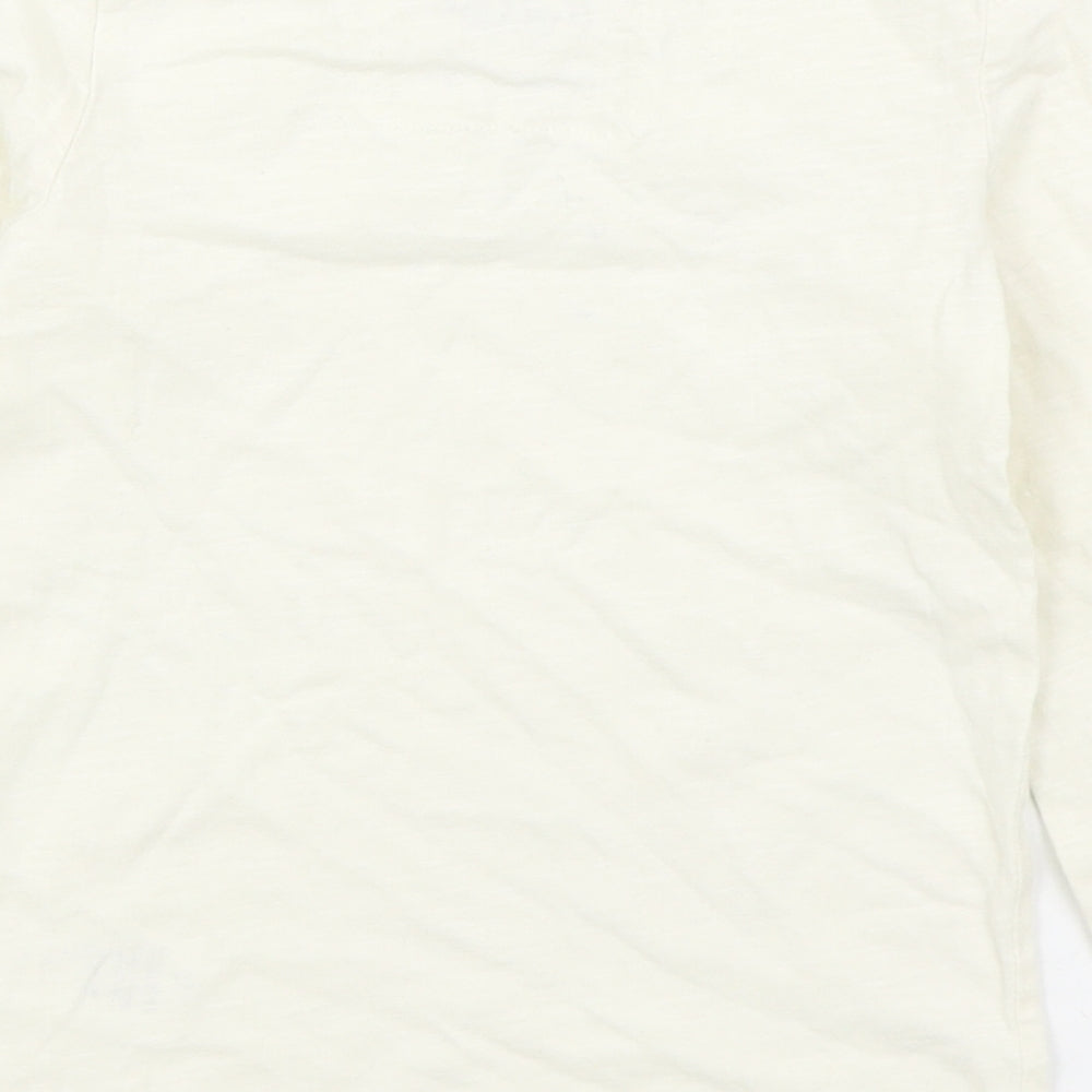 NEXT Girls Ivory 100% Cotton Basic T-Shirt Size 3 Years Boat Neck Pullover