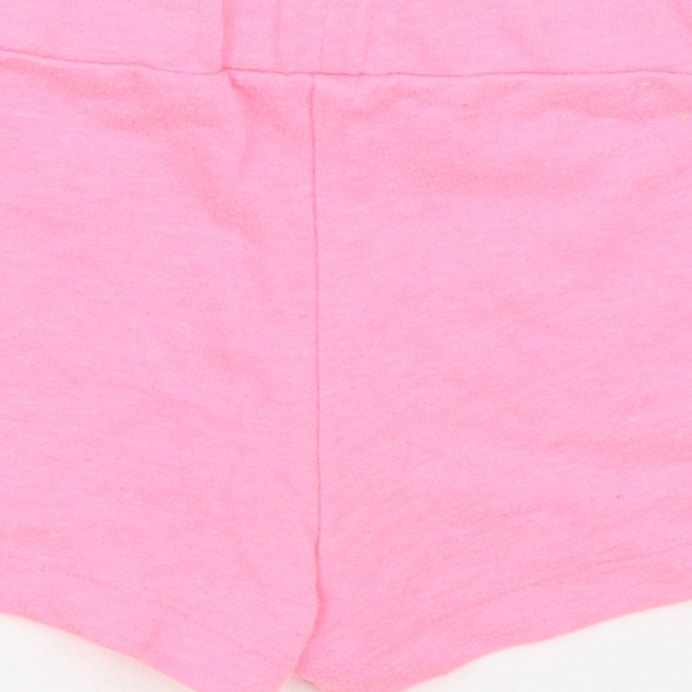Dunnes Stores Girls Pink Polyester Cropped Trousers Size 18-24 Months Tie