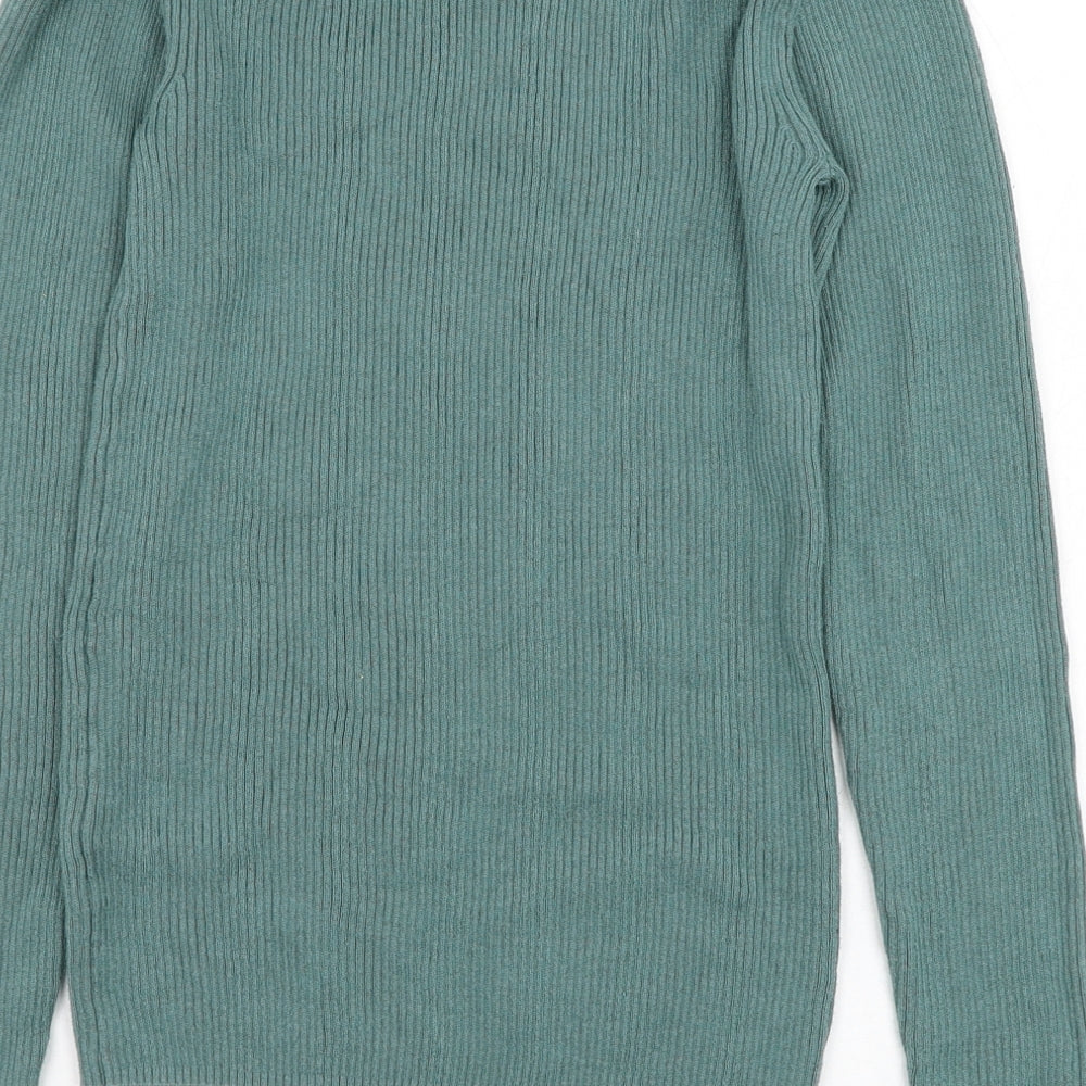 Matalan Womens Green Round Neck Cotton Pullover Jumper Size 8