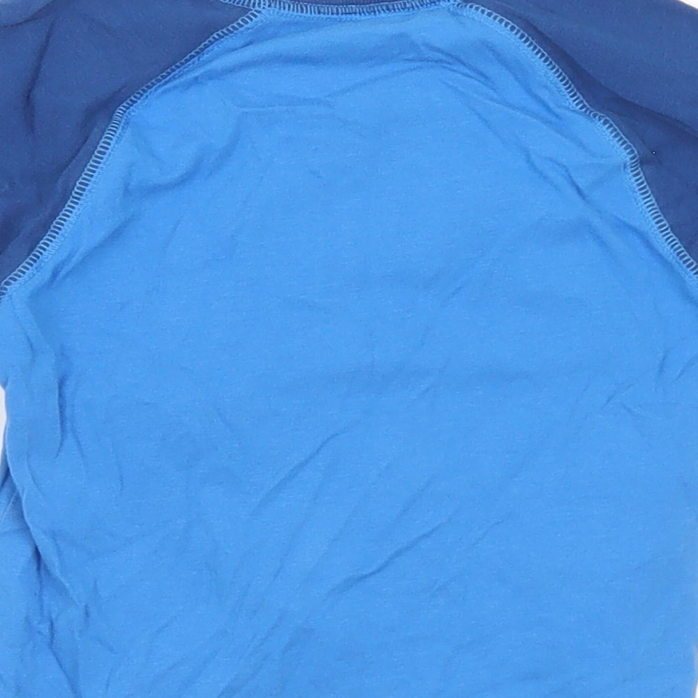 George Boys Blue Cotton Basic T-Shirt Size 2-3 Years Crew Neck - Robot