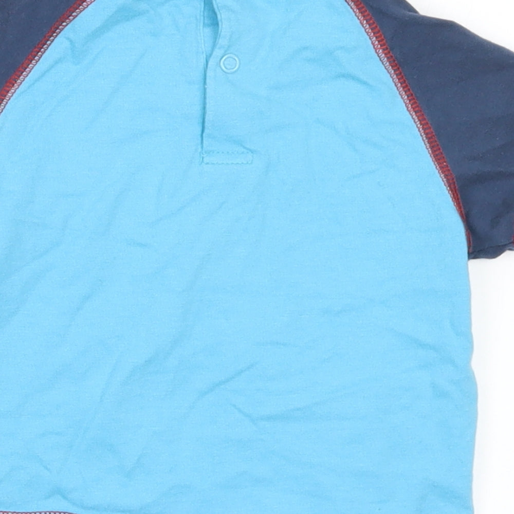 Minoti Boys Blue Cotton Basic T-Shirt Size 6-9 Months Crew Neck - 6-12 Months. Cars