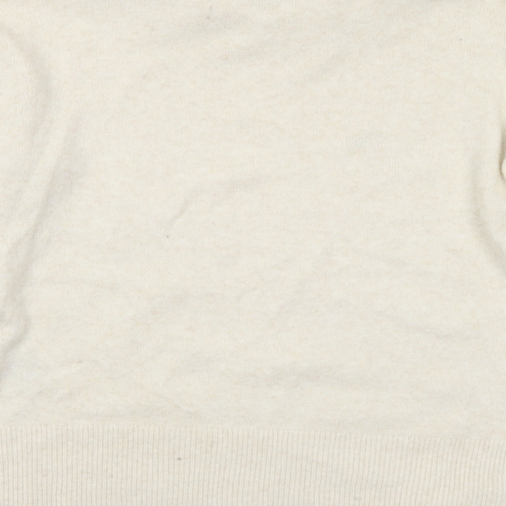 VERO MODA Womens Ivory Collared Polyester Pullover Jumper Size M