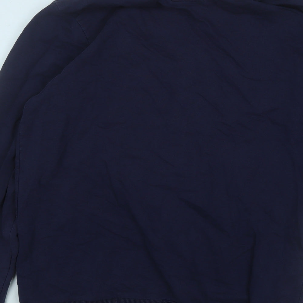 Easy Mens Blue Cotton Pullover Sweatshirt Size M