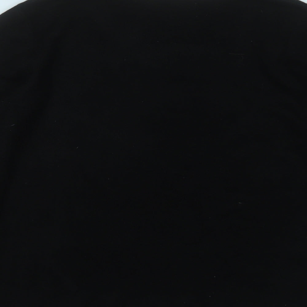 Bonmarché Womens Black Round Neck Acrylic Pullover Jumper Size XS