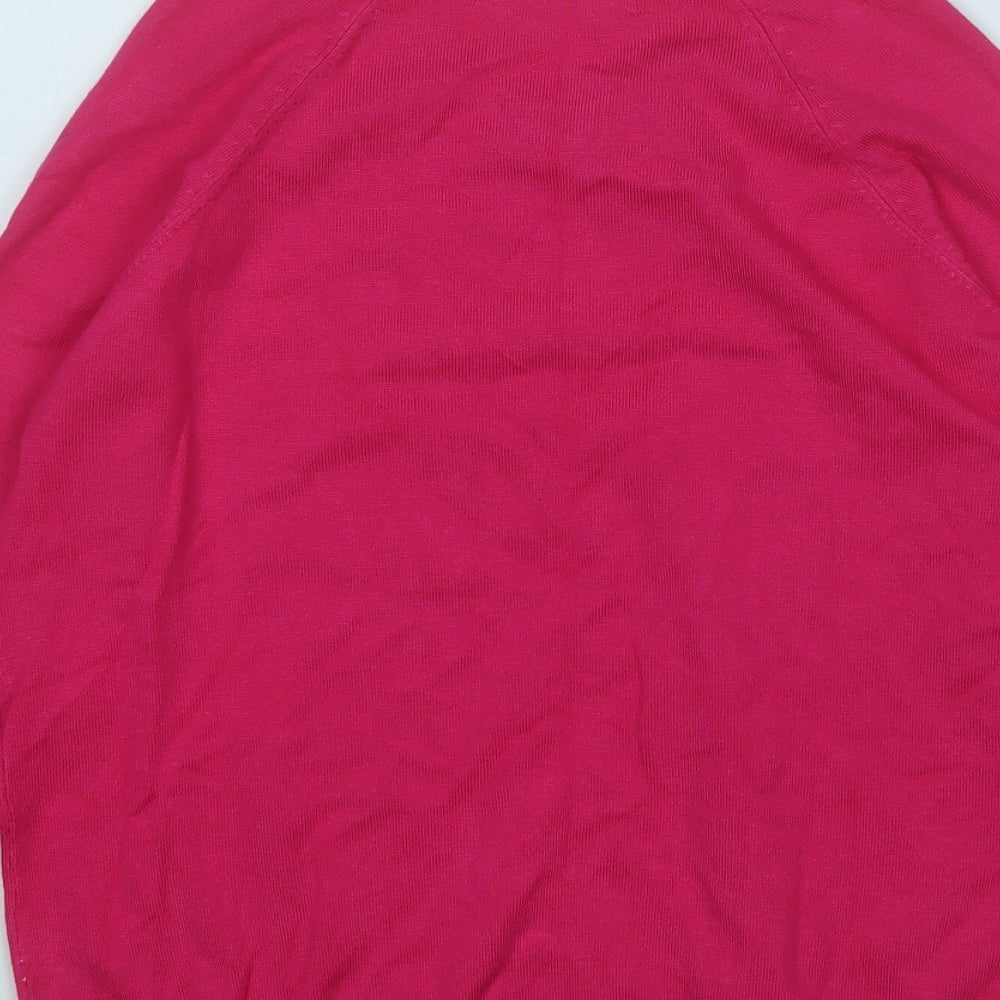 Sfera Womens Pink Round Neck Acrylic Pullover Jumper Size L