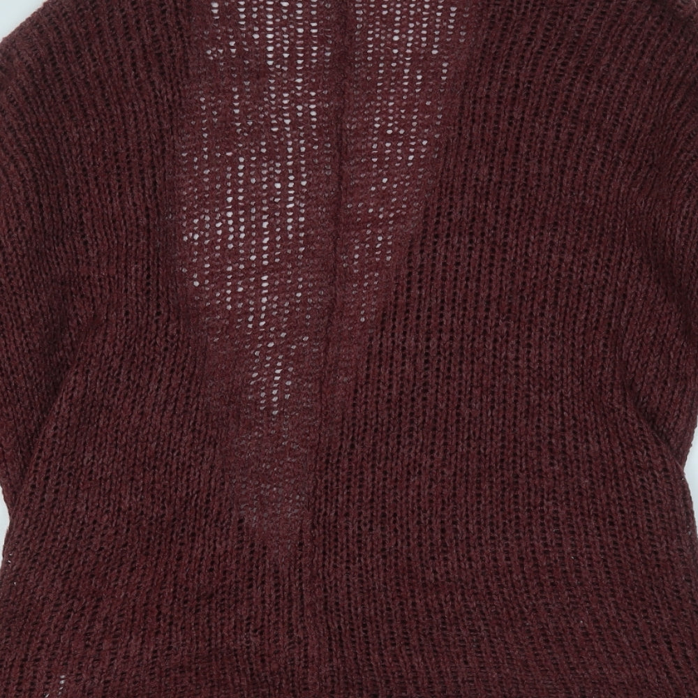 Jacquelin Exclusive Womens Purple V-Neck Acrylic Cardigan Jumper Size M