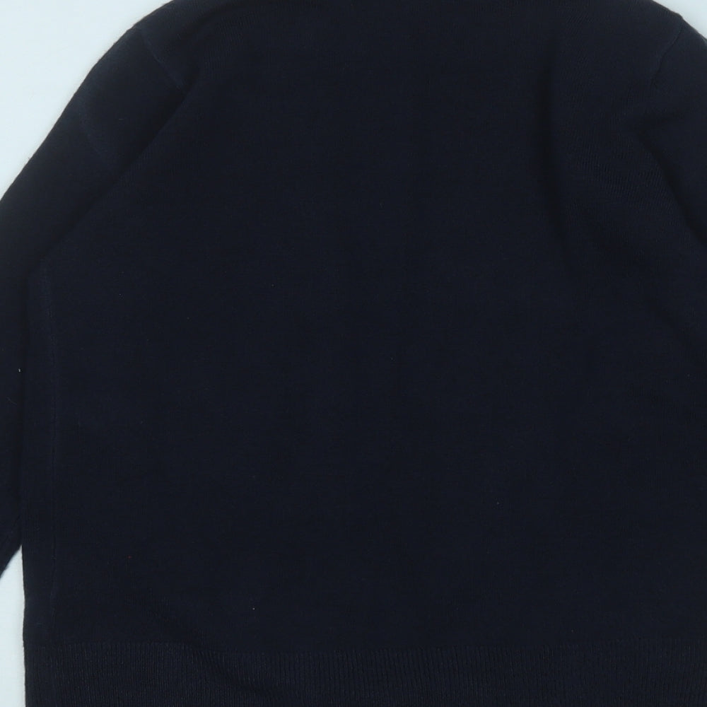 Marks & Spencer Womens Blue V-Neck Acrylic Pullover Jumper Size S