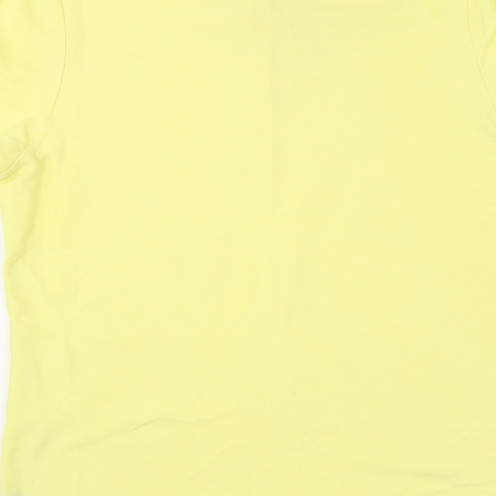 Dunnes Mens Yellow Cotton Polo Size S Collared Button