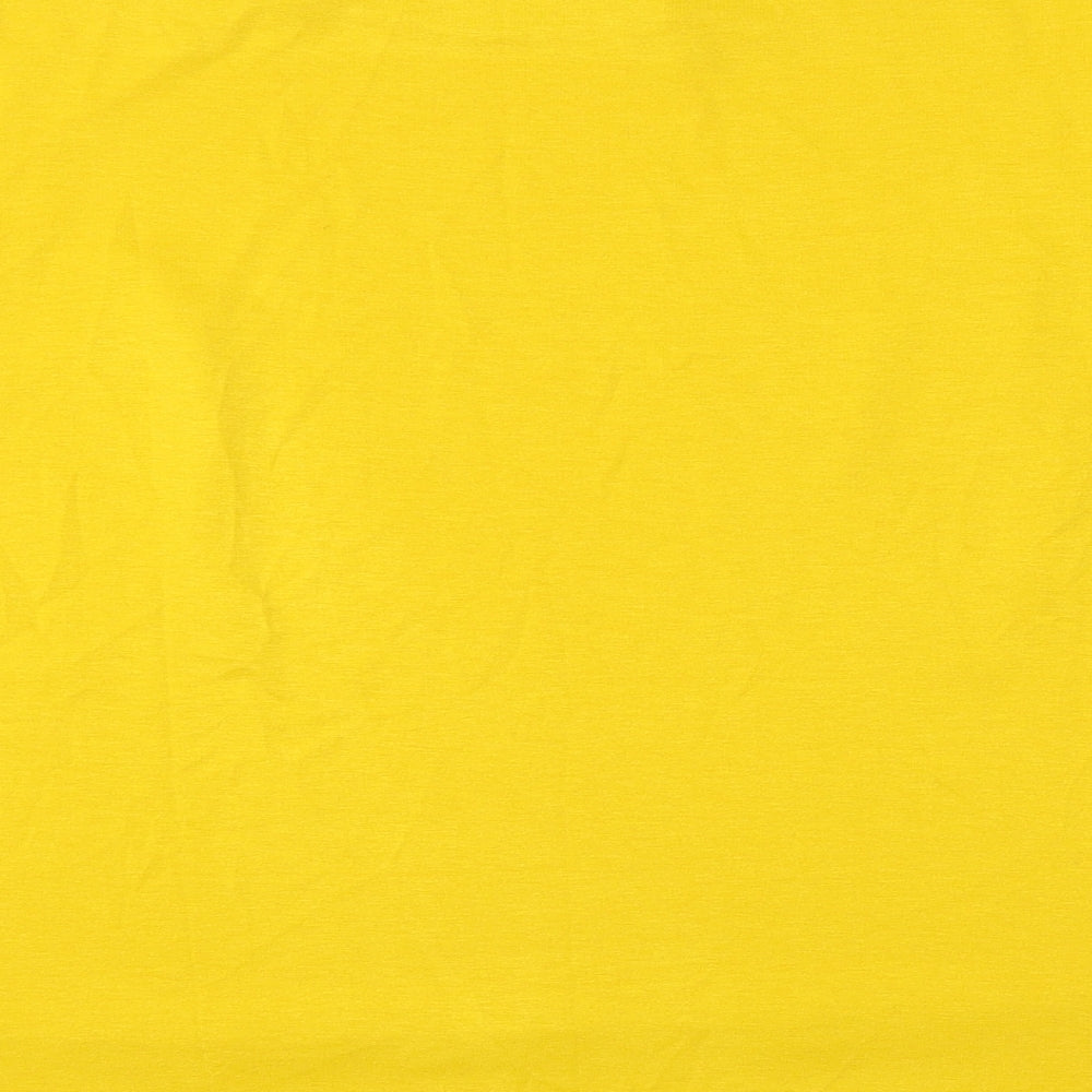 Dunnes Stores Womens Yellow Polyester Basic Blouse Size L Boat Neck