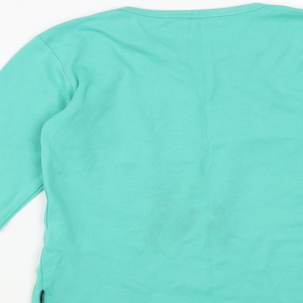 NAME IT Boys Green Cotton Pullover T-Shirt Size 7-8 Years Crew Neck Pullover
