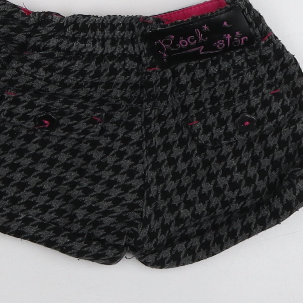 Dunnes Stores Girls Black Herringbone Polyester Capri Trousers Size 9-12 Months - Shorts Girl