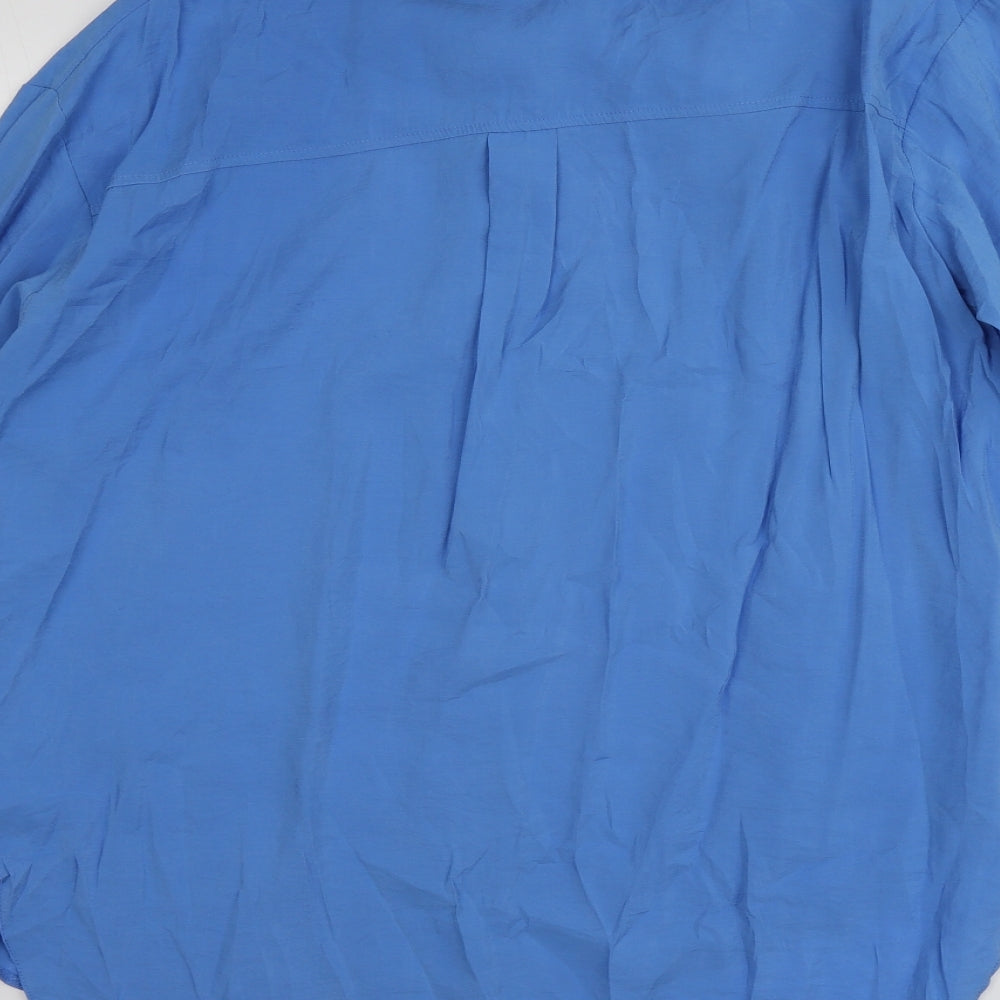 New Look Womens Blue Modal Basic Button-Up Size 8 Collared