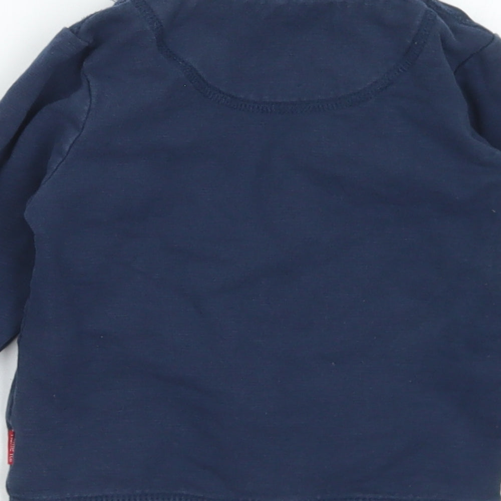 name it Boys Blue Cotton Full Zip Jumper Size 9-12 Months