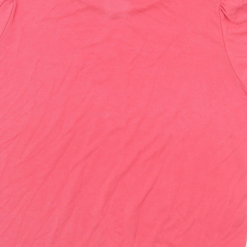 Luxzuz Womens Pink Modal Basic T-Shirt Size S Crew Neck