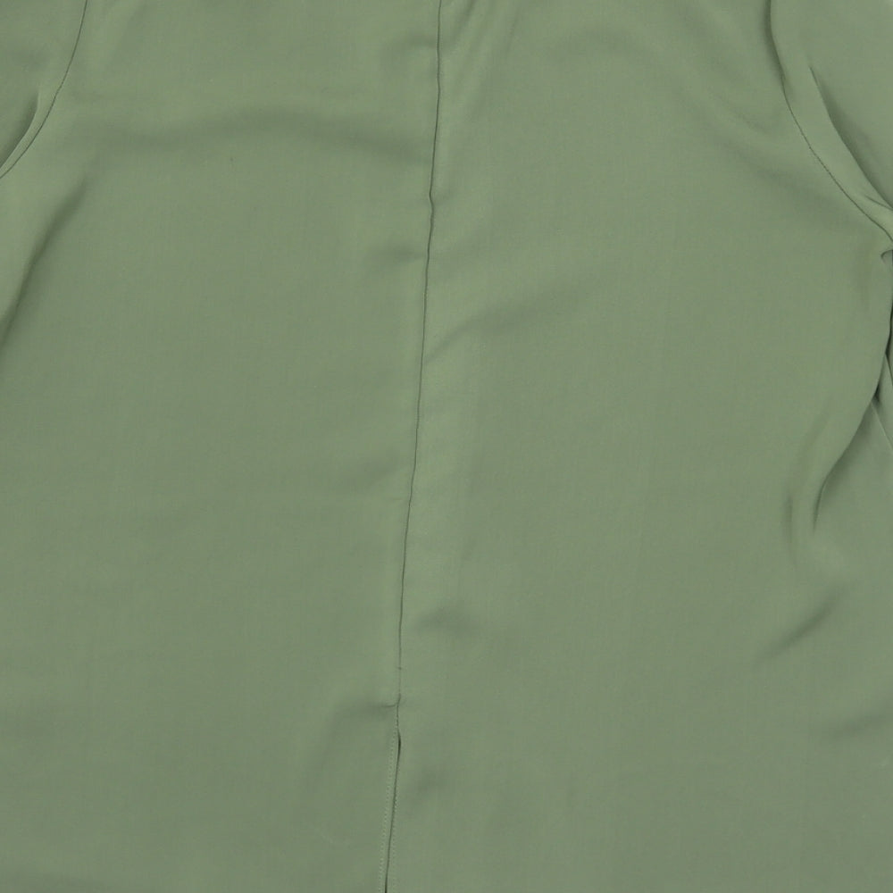 Market & Spruce Womens Gold Polyester Basic Blouse Size S Round Neck