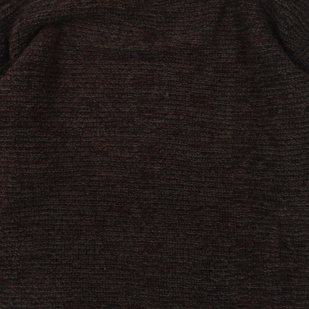 Peter Werth Womens Brown Round Neck Acrylic Pullover Jumper Size 4
