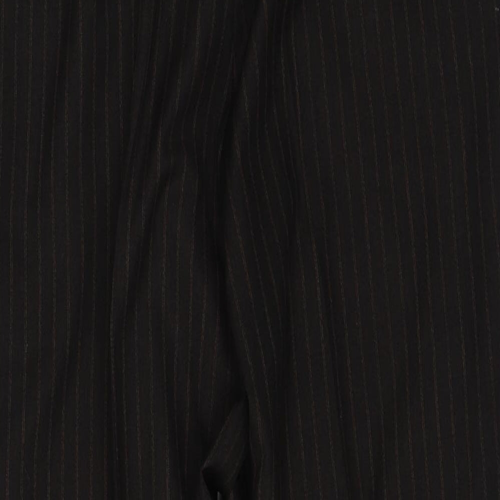 BHS Womens Brown Striped Polyester Trousers Size 40 in L31 in Regular