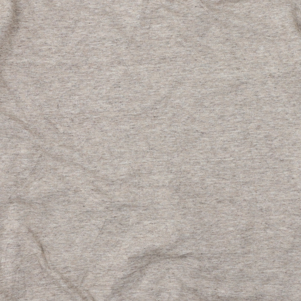 H&M Mens Beige V-Neck Cotton Pullover Jumper Size M