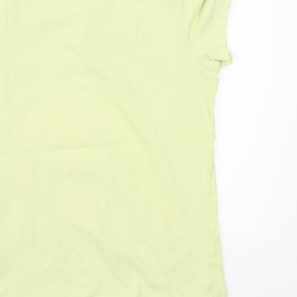 H&M Girls Green Cotton Basic T-Shirt Size 12-18 Months Crew Neck Pullover