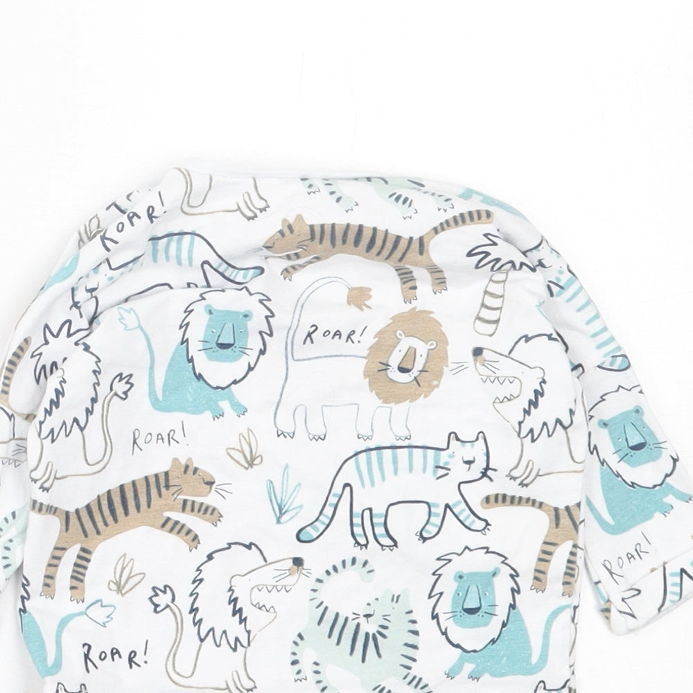 Next Baby Multicoloured Geometric Cotton Basic Casual Size 0-3 Months Crew Neck Button