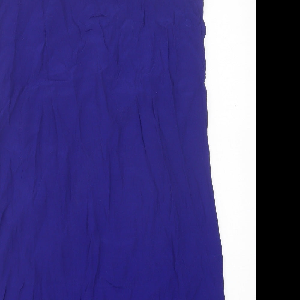 Papaya Womens Blue Viscose A-Line Size 12 V-Neck Pullover