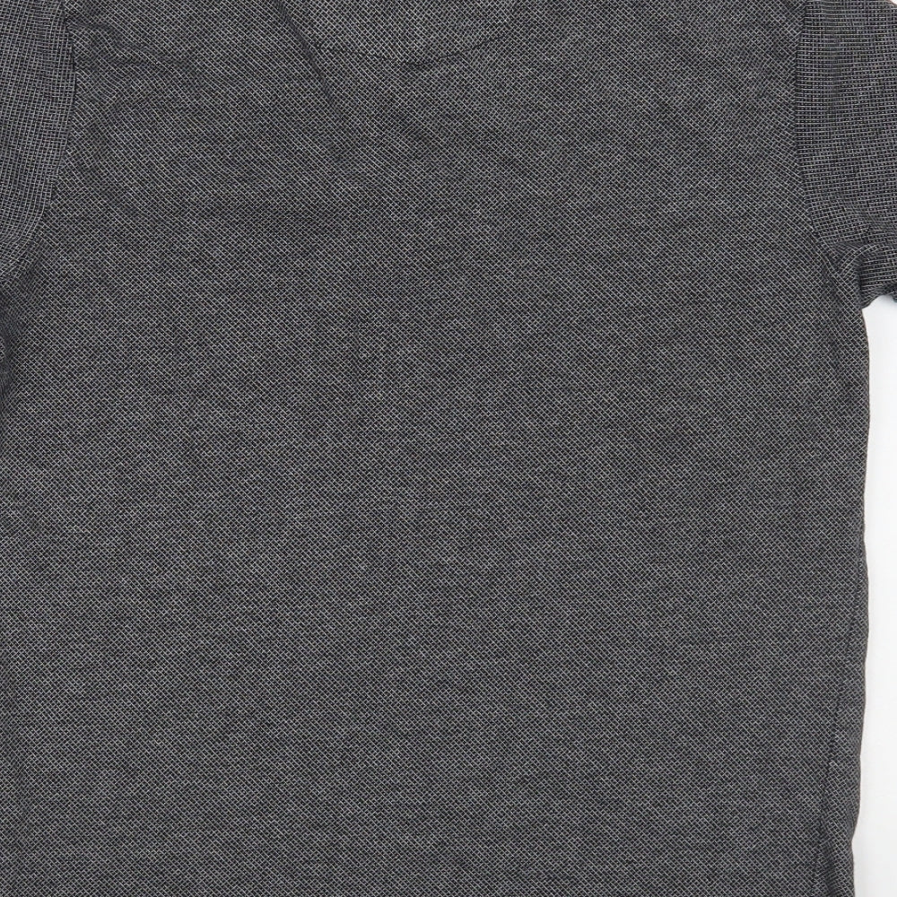 Peter Werth Mens Grey Cotton Polo Size XS Collared Button