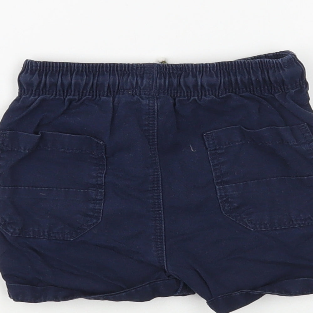 NEXT Baby Blue Cotton Cropped Trousers Size 9-12 Months Drawstring