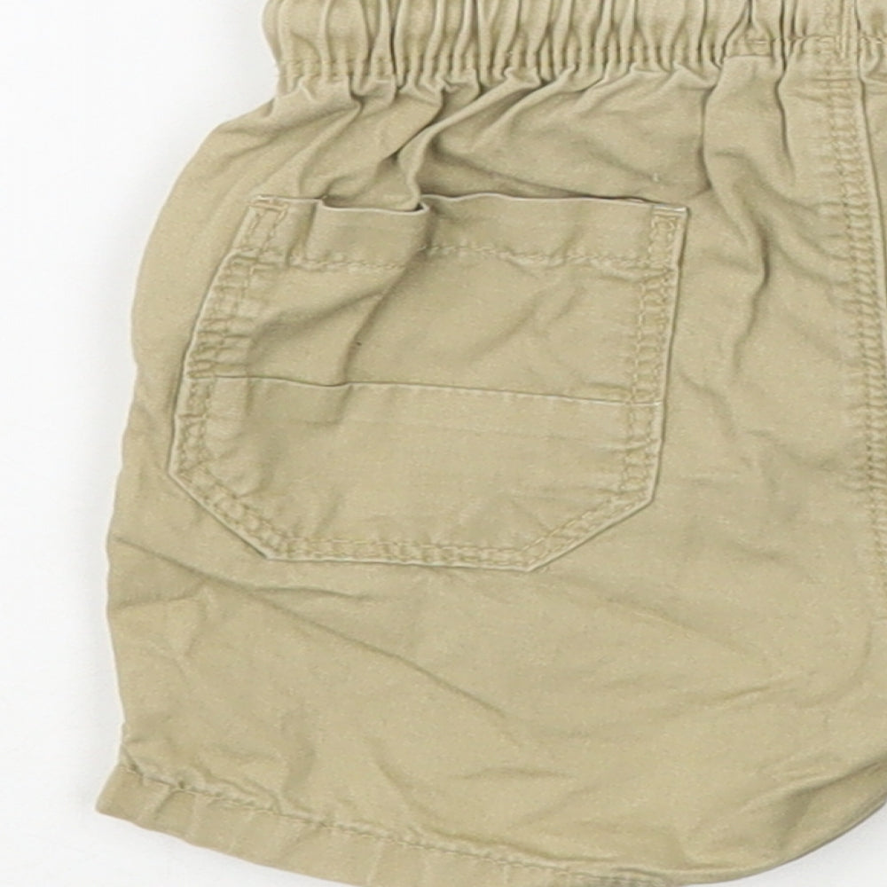 Next Baby Beige Cotton Cropped Trousers Size 9-12 Months Drawstring