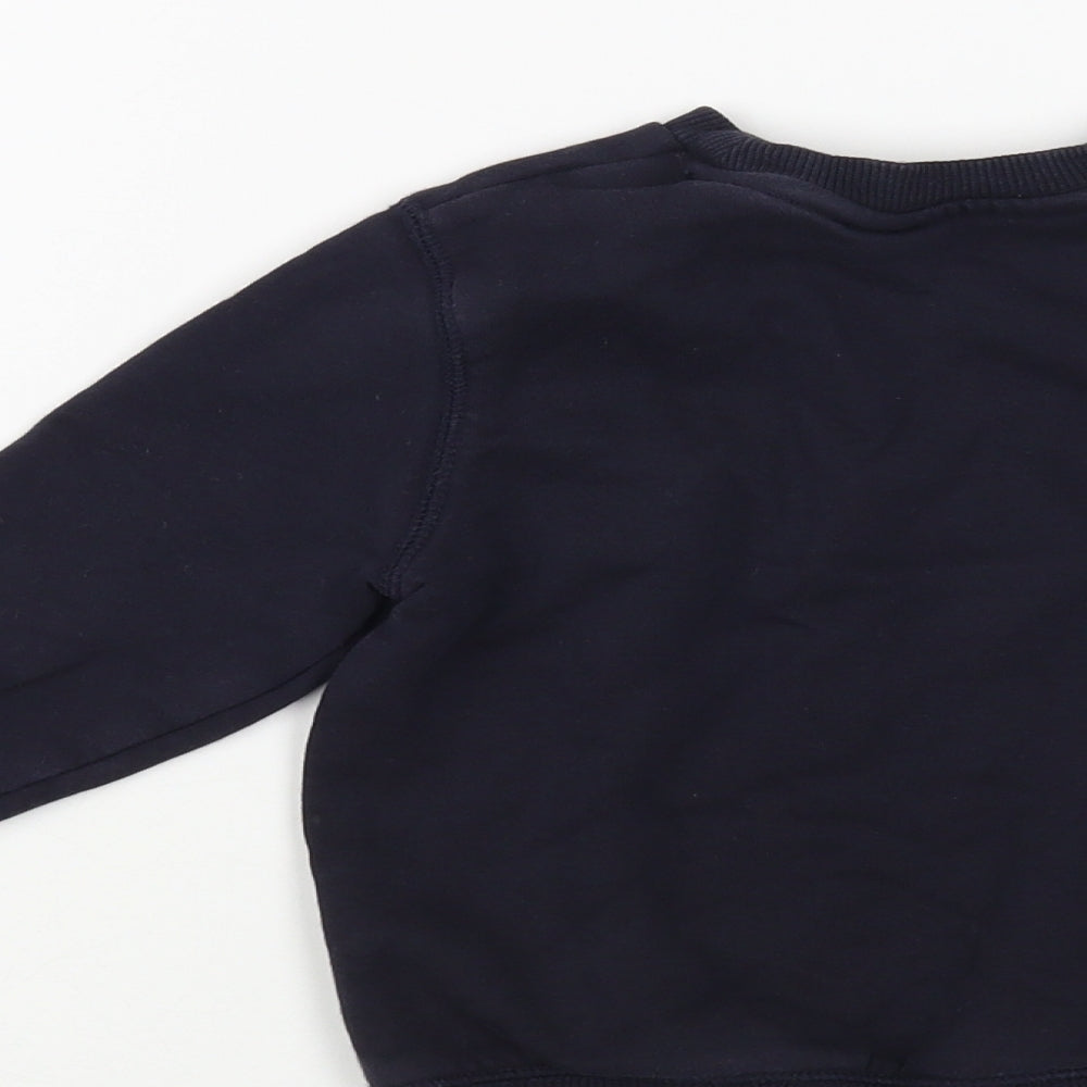 TU Boys Blue Cotton Pullover Sweatshirt Size 3 Years Pullover - Schoolwear
