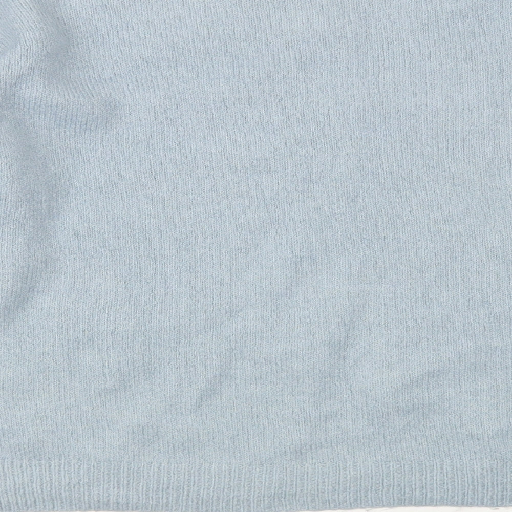 TU Womens Blue Boat Neck Acrylic Pullover Jumper Size 14