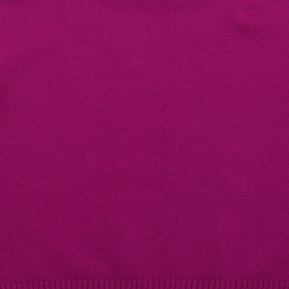 Pure & Natural Womens Pink Crew Neck Acrylic Pullover Jumper Size M