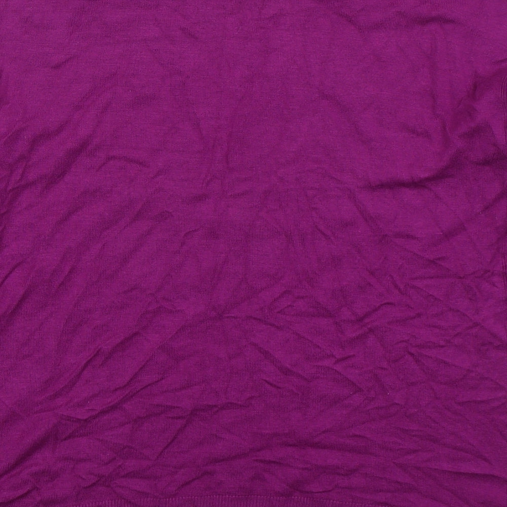 Bonmarché Womens Purple Crew Neck Viscose Pullover Jumper Size 14