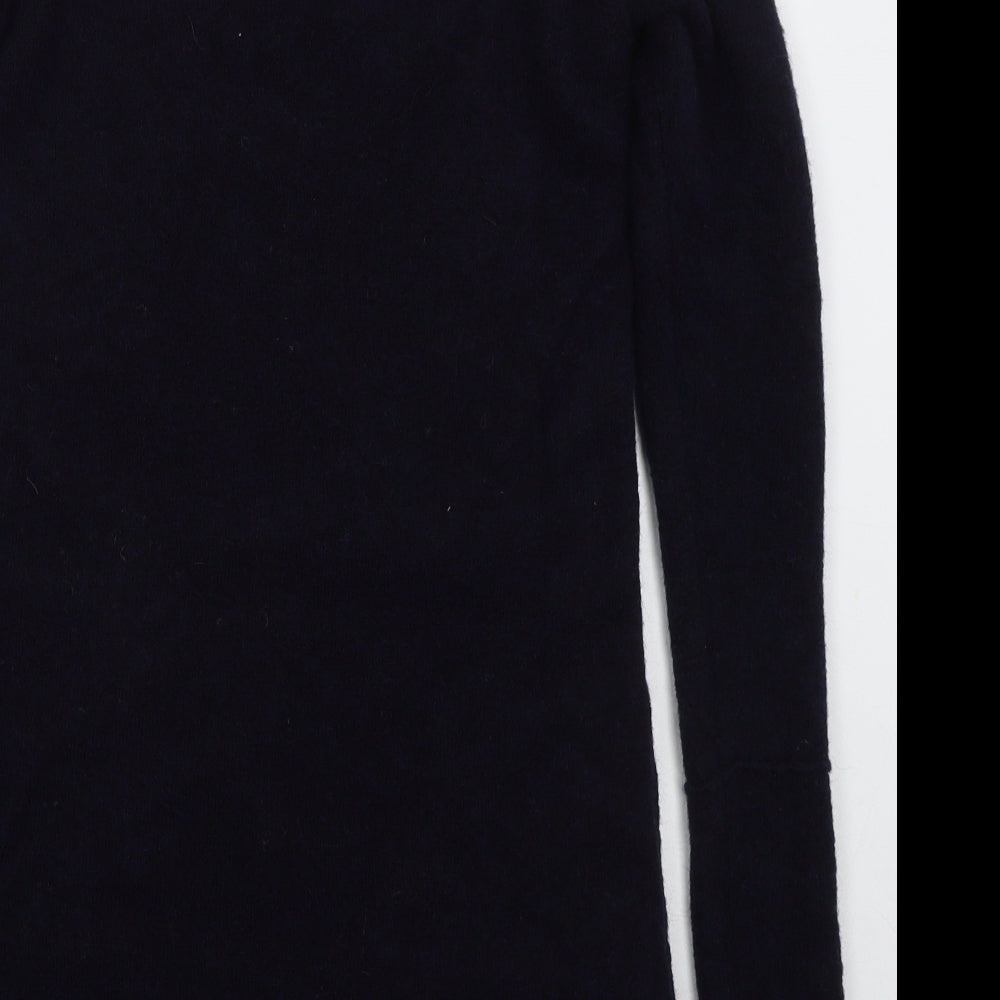 Wrap Womens Blue Acrylic Jumper Dress Size S Mock Neck Pullover