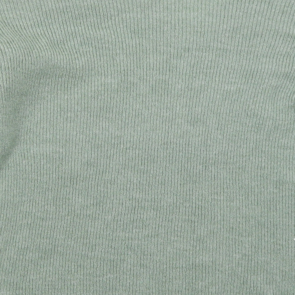 VERO MODA Womens Green V-Neck Acrylic Pullover Jumper Size XS