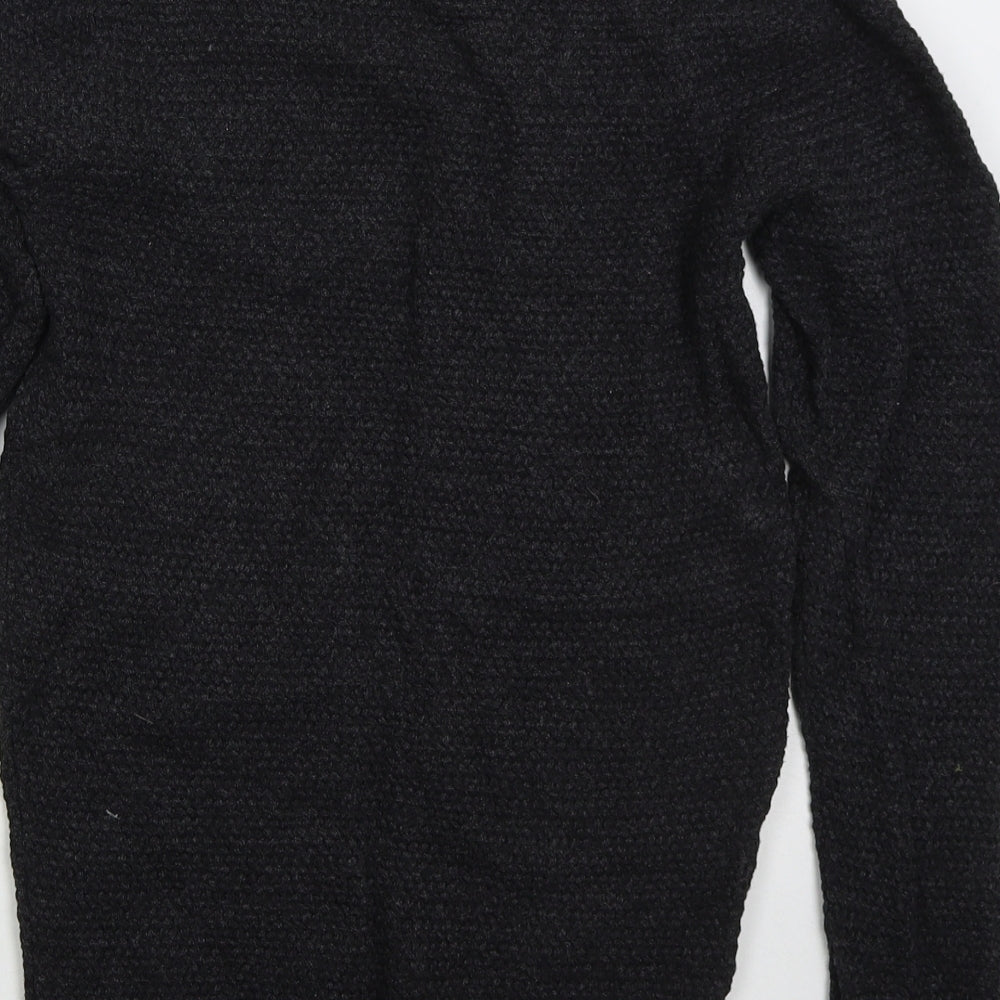 Easy Mens Grey Crew Neck Cotton Pullover Jumper Size M