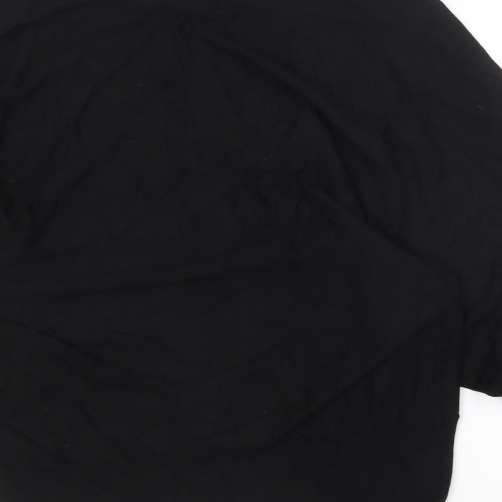 Bonprix Womens Black Round Neck Viscose Pullover Jumper Size XL