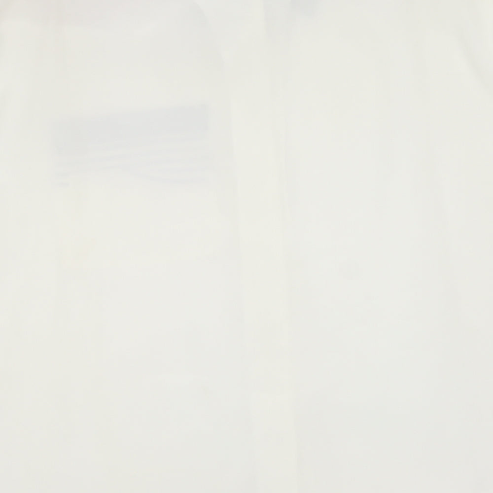Wallis Womens Ivory Polyester Basic Button-Up Size 12 Collared