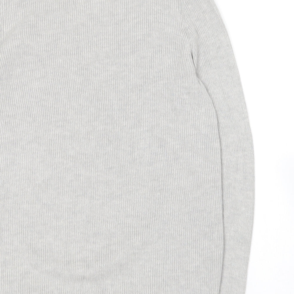 TU Womens Grey V-Neck Viscose Pullover Jumper Size 14