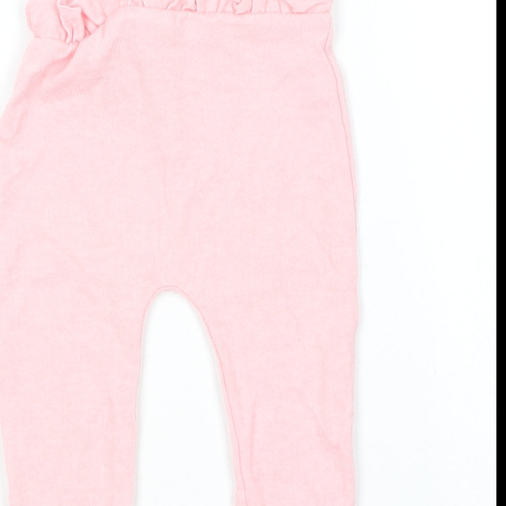 George Girls Pink Viscose Jogger Leggings Size 3-6 Months