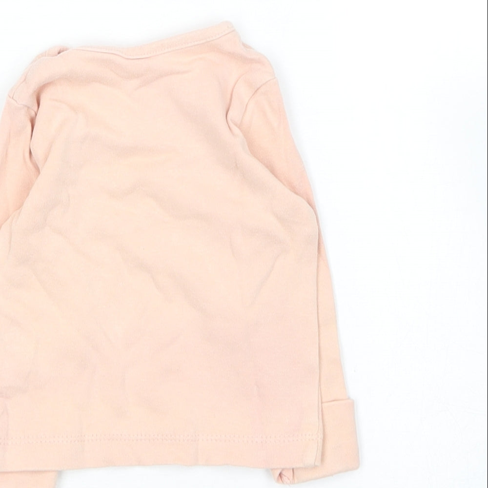 George Baby Orange Cotton Basic T-Shirt Size 3-6 Months Round Neck