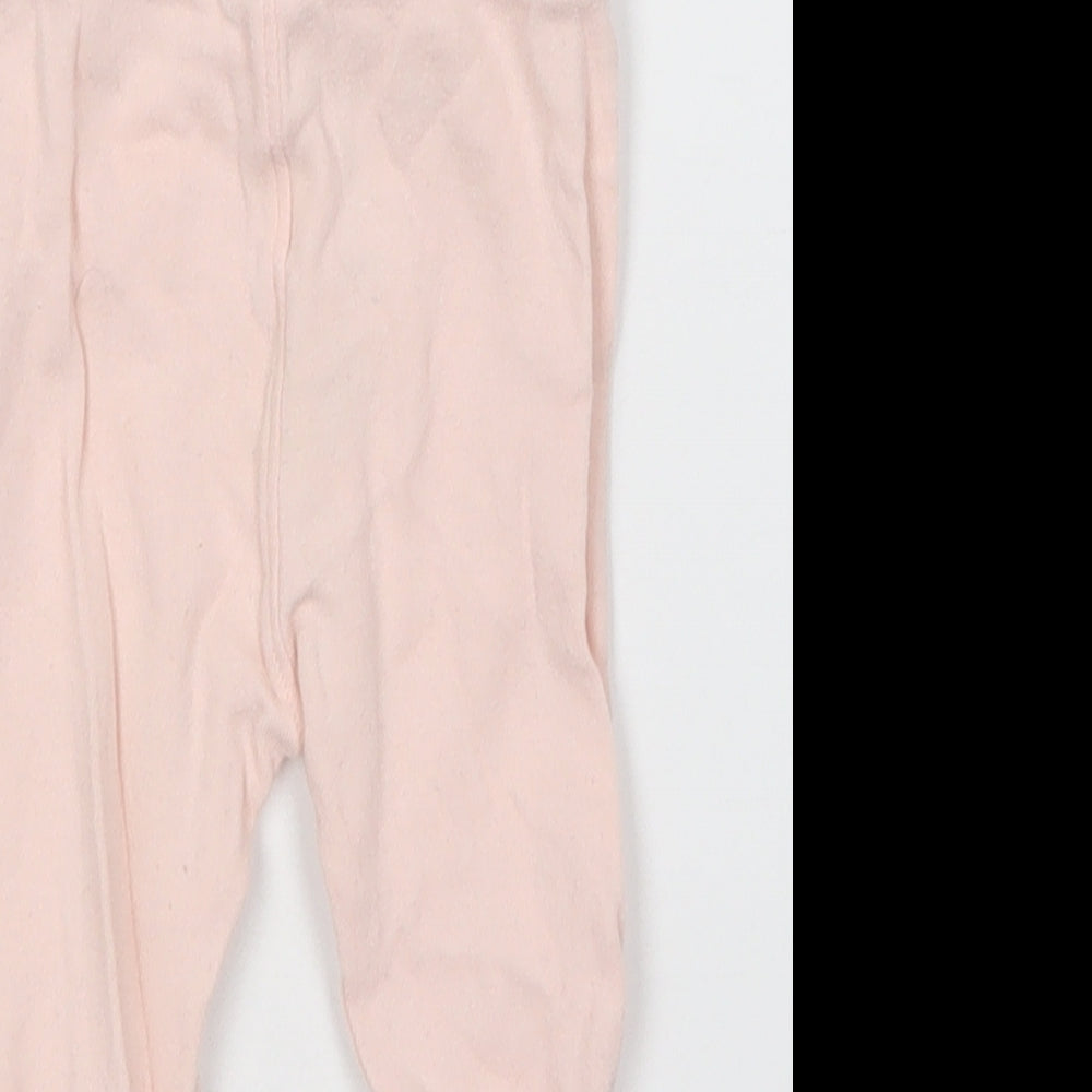 George Girls Pink Cotton Jogger Leggings Size 0-3 Months