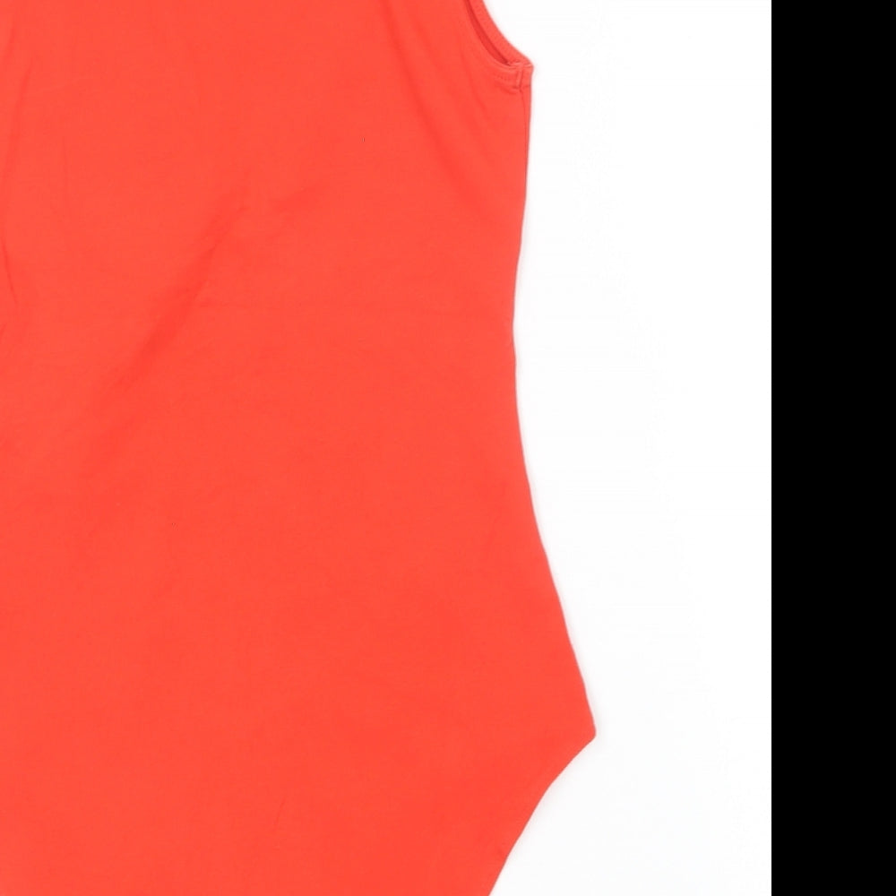 H&M Womens Red Cotton Bodysuit One-Piece Size S