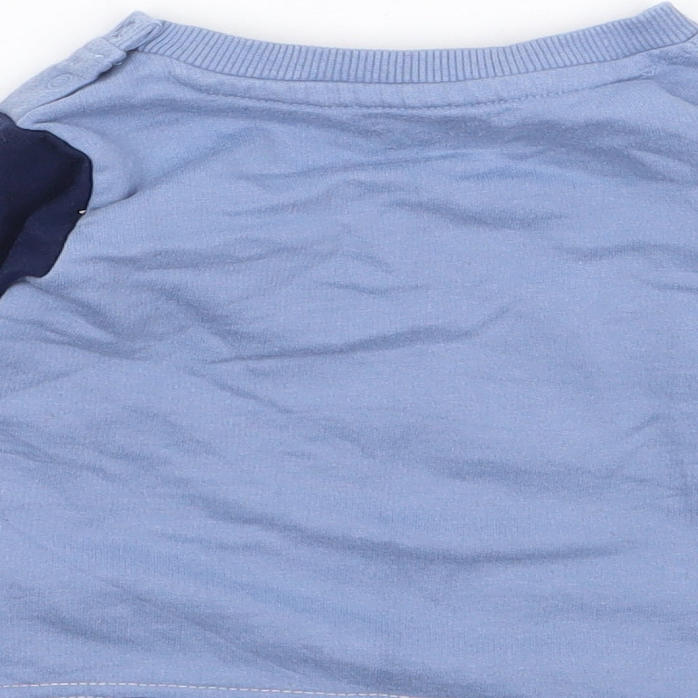 Peacocks Boys Blue Colourblock Cotton Pullover Jumper Size 3-6 Months Pullover - Boss