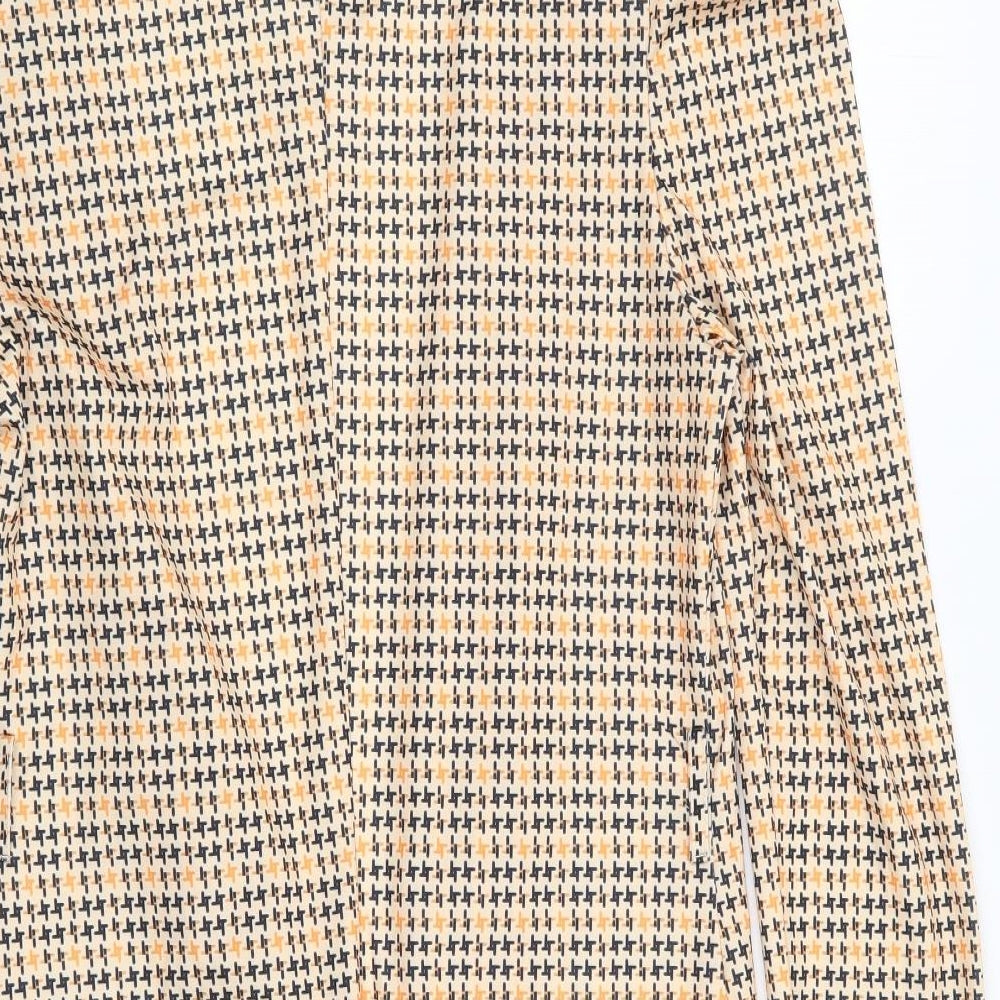 Chicme Womens Yellow Geometric Jacket Blazer Size S
