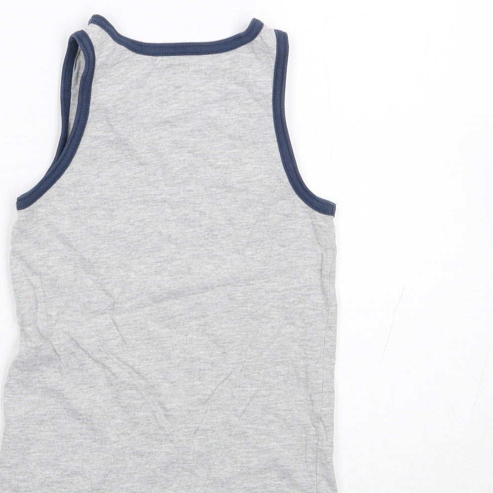 H&M Boys Grey Polyester Jersey Tank Size 5-6 Years Round Neck Pullover