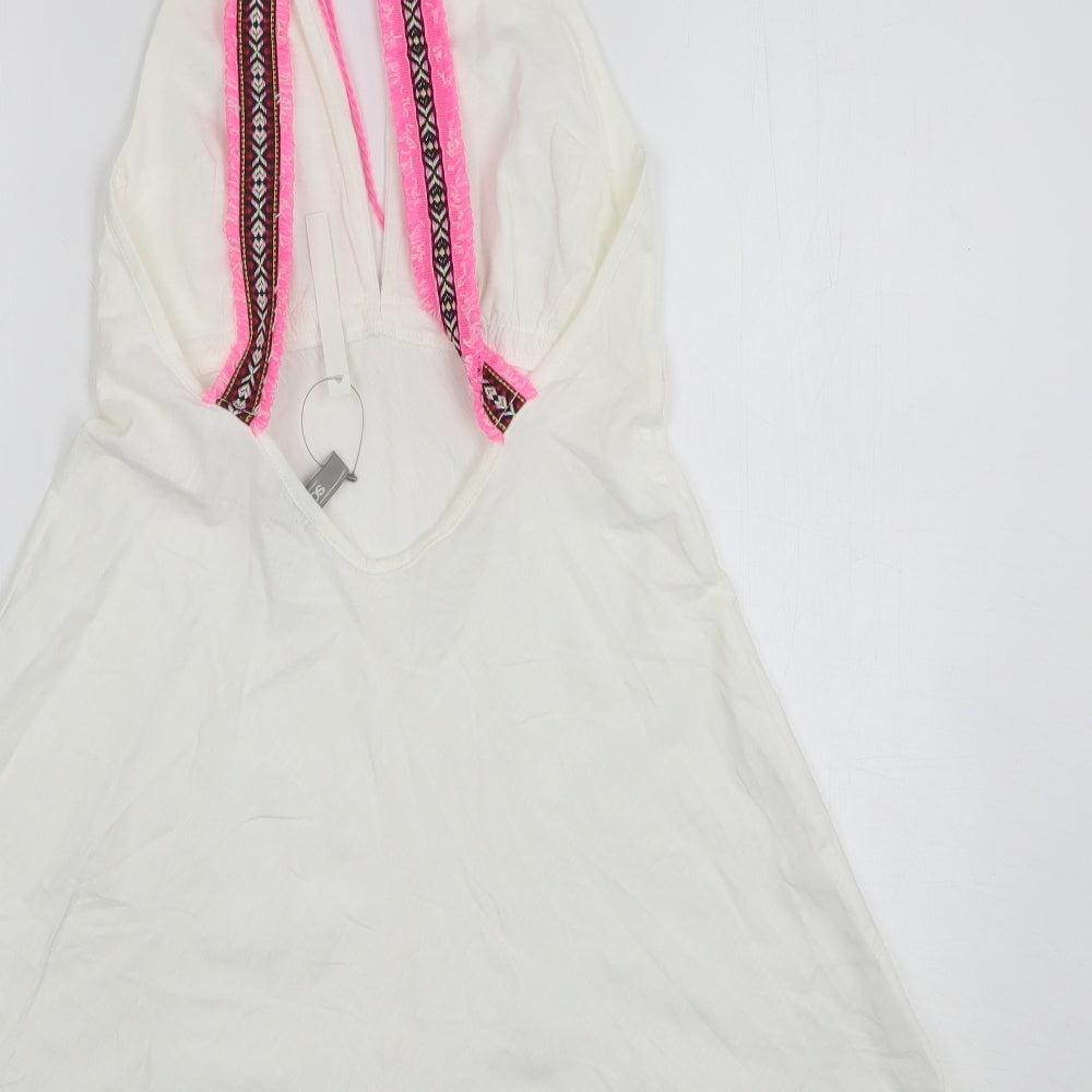 ASOS Womens White Argyle/Diamond Cotton Basic Tank Size 6 V-Neck